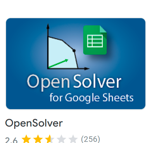  Ярлык OpenSolver в Google Workspace Marketplace