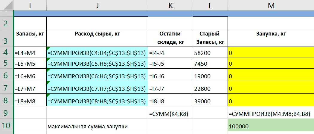 Формулы в добавленных столбцах